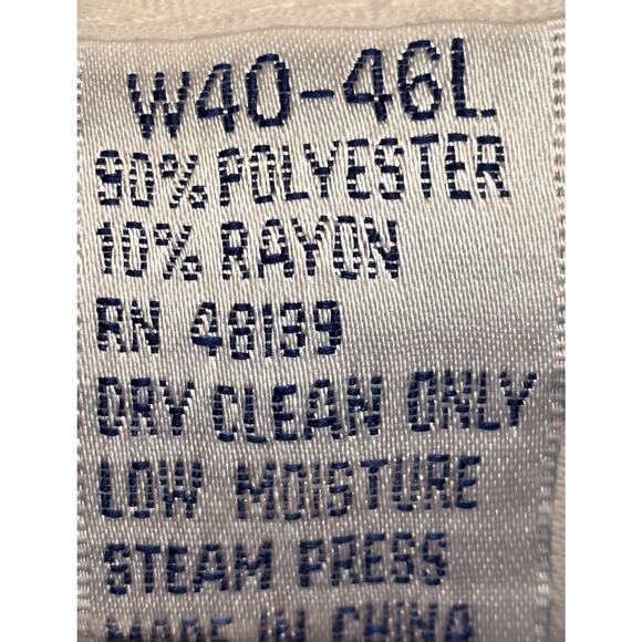 EJ Samuel Mens 40 (38×33) Trouser Dress Pants Pleated Pinstripe Blue Relaxed - Picture 2 of 11